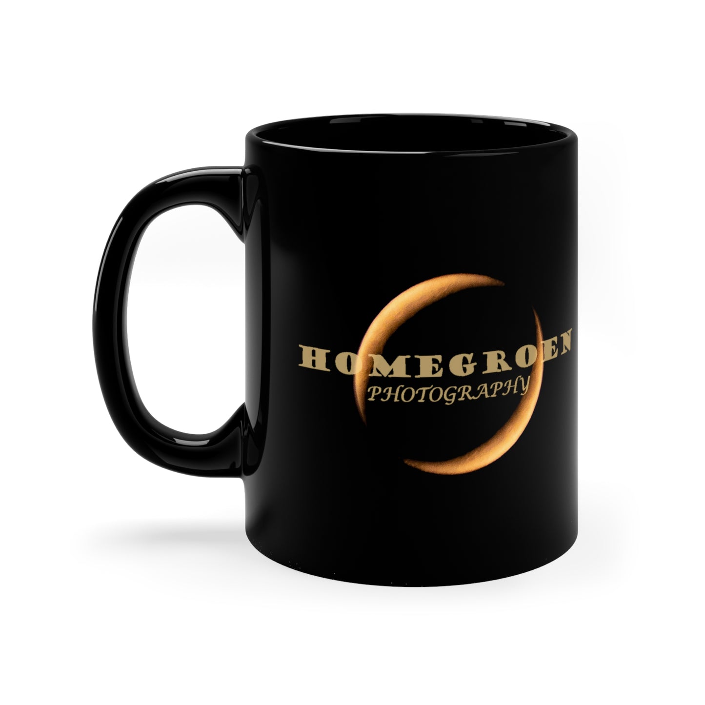 Black Mug with HomeGroen Photography Logo
