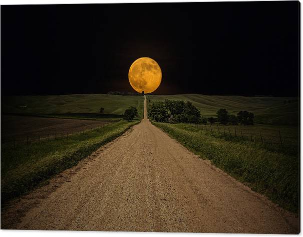 Road to Nowhere - Supermoon - Canvas Print